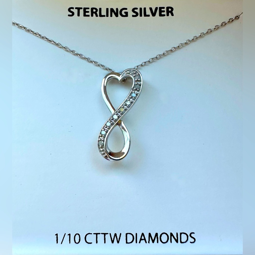 INFINITY HEART DIAMOND AND SILVER NECKLACE
